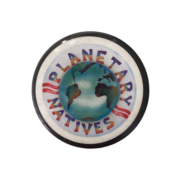 Pinback Button Planetary Natives 2.2" Diameter Earth Graphic Collectible - Picture 2 of 12